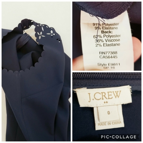 J. Crew Sleeveless Laser Cut Floral Shift Dress Scallop Edge - Picture 8 of 8